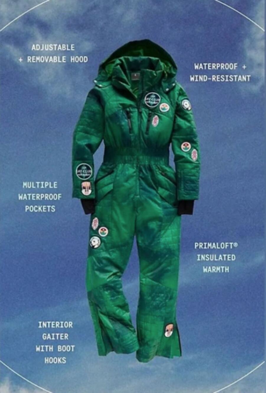 Free People FP Movement Evergreen Combo All Prepped Patch Ski Suit Sz Small NWT